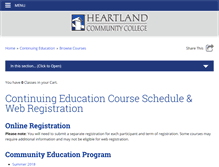 Tablet Screenshot of communityedregistration.heartland.edu